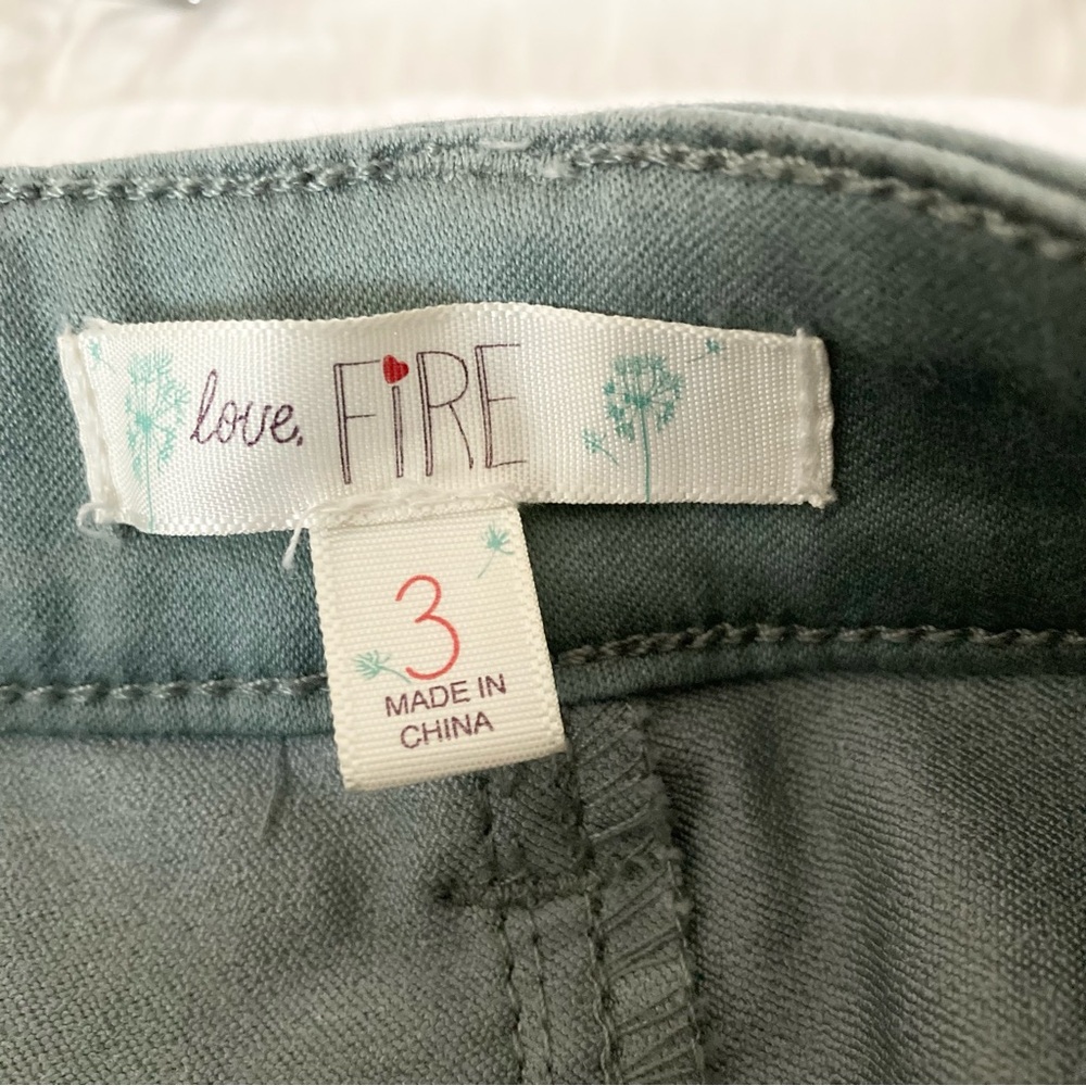 love, FireSkinny Jeans, Size 3 Jr.
Color: Light Teal or Olive - Picture 5 of 6
